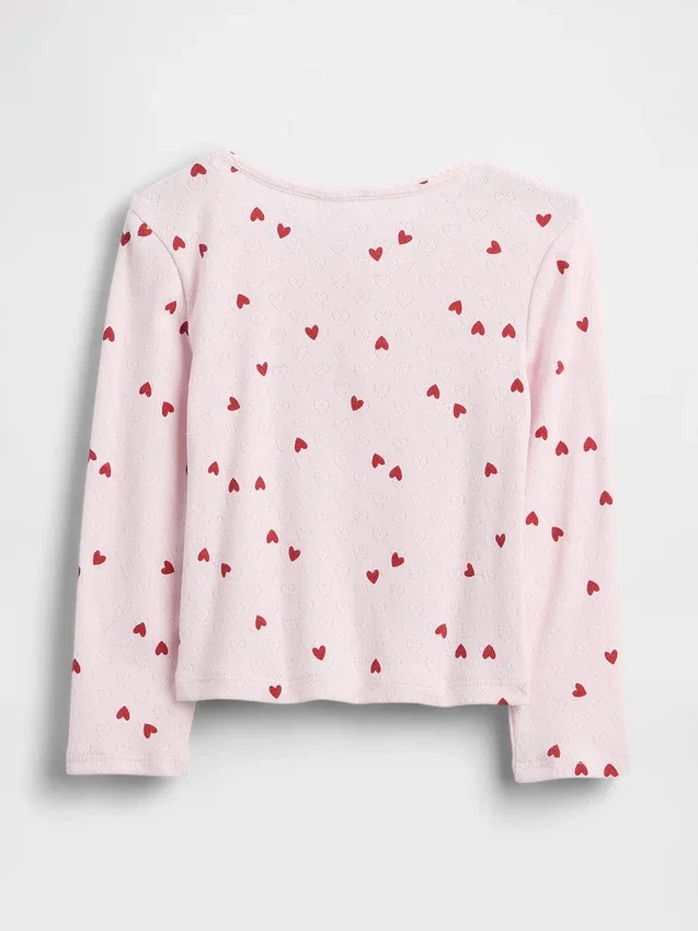 Pointelle-henley-top for Baby og Småbarn