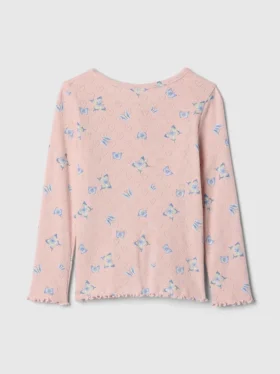 Pointelle-henley-top for Baby og Småbarn