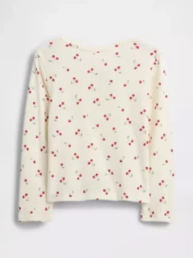 Pointelle-henley-top for Baby og Småbarn