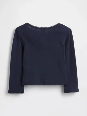Pointelle-henley-top for Baby og Småbarn