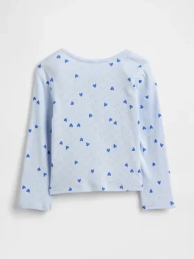 Pointelle-henley-top for Baby og Småbarn