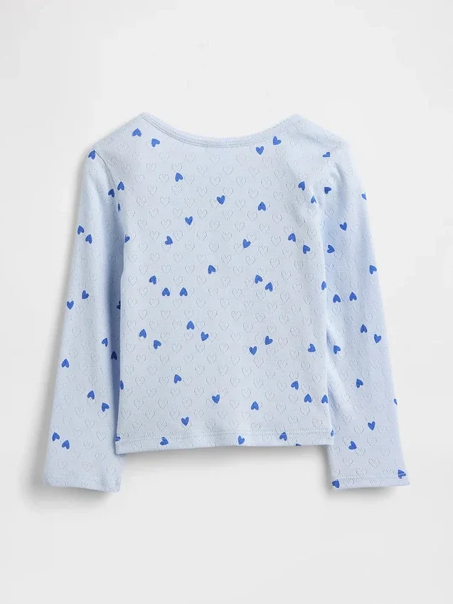Pointelle-henley-top for Baby og Småbarn