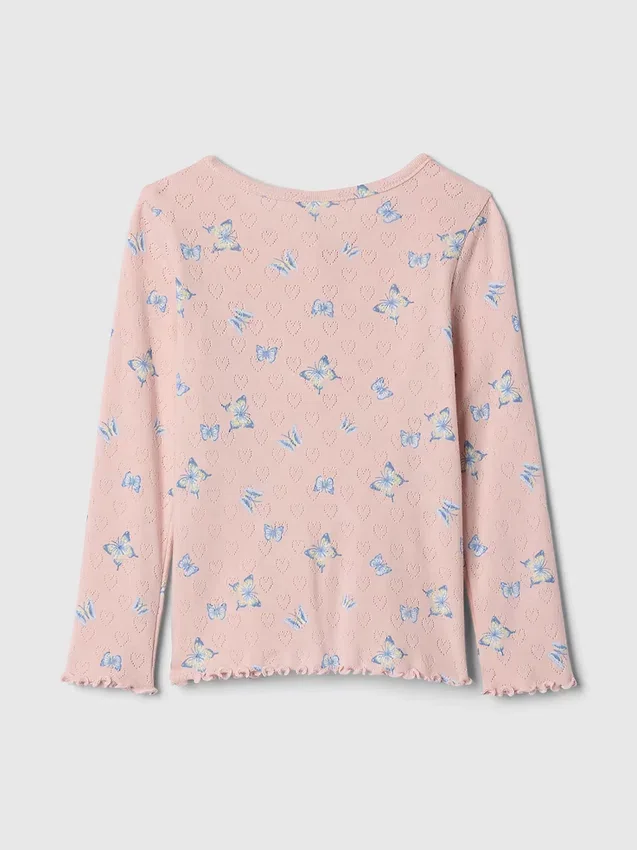 Pointelle-henley-top for Baby og Småbarn