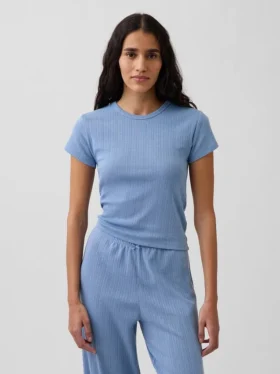 Pointelle-pyjamas-T-skjorte