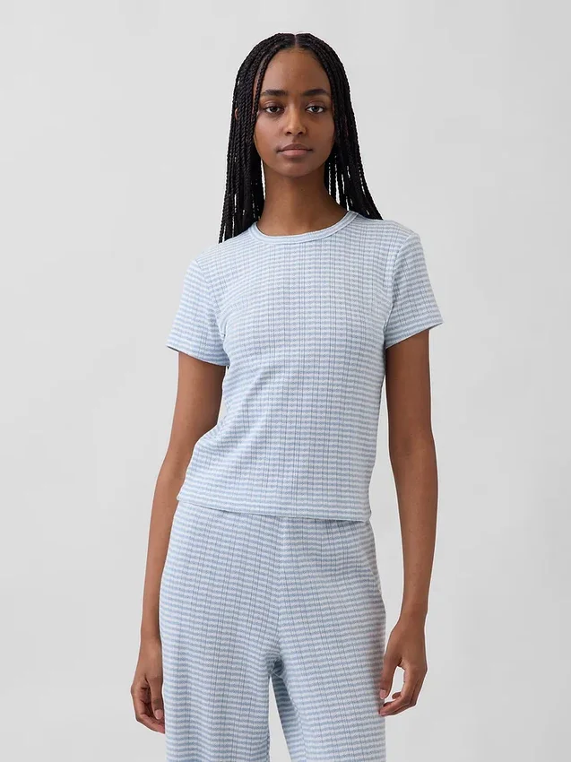 Pointelle-pyjamas-T-skjorte