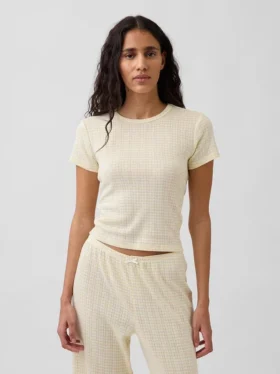 Pointelle-pyjamas-T-skjorte