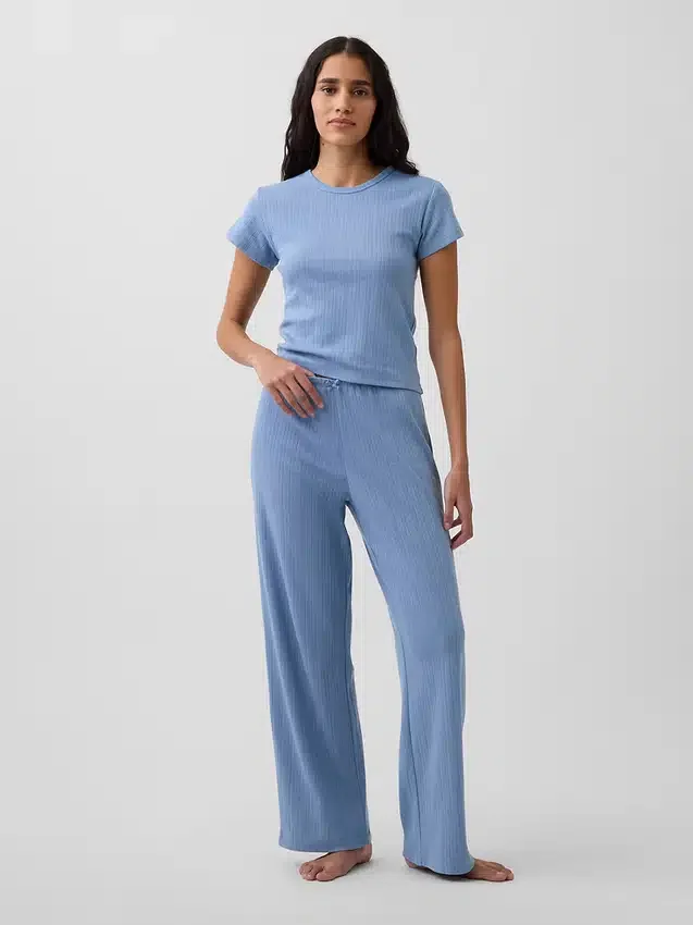 Pointelle-pyjamas-T-skjorte