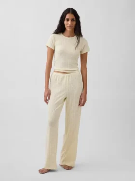 Pointelle-pyjamas-T-skjorte