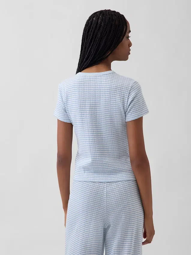 Pointelle-pyjamas-T-skjorte