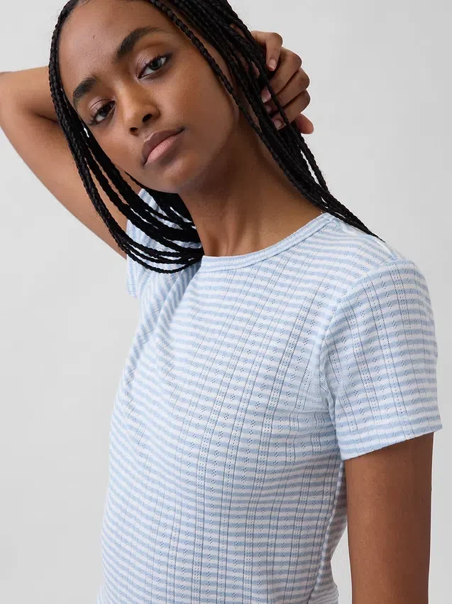 Pointelle-pyjamas-T-skjorte