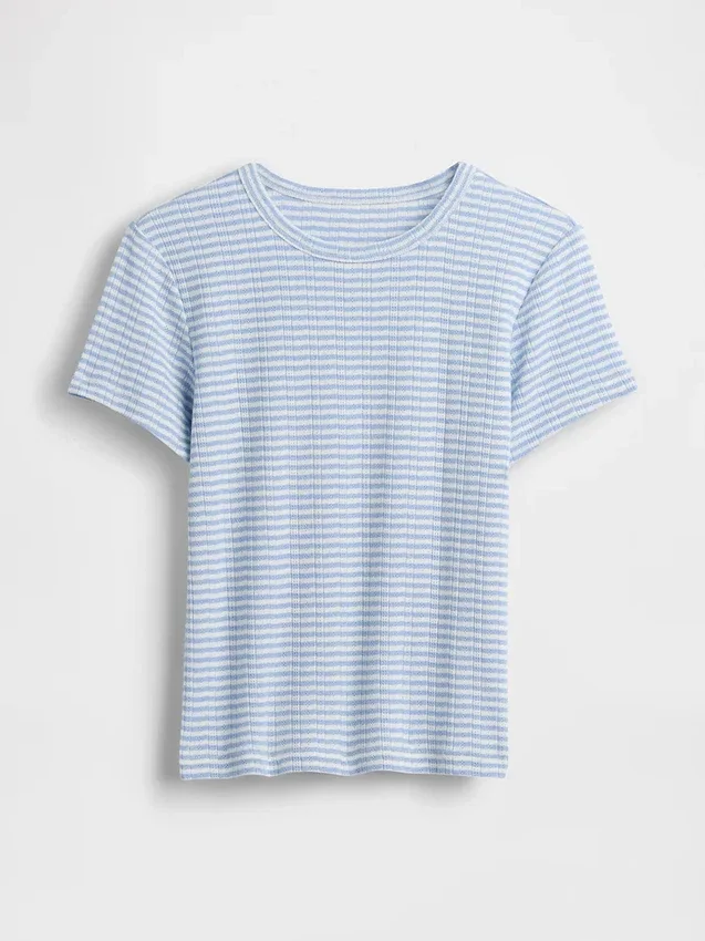Pointelle-pyjamas-T-skjorte