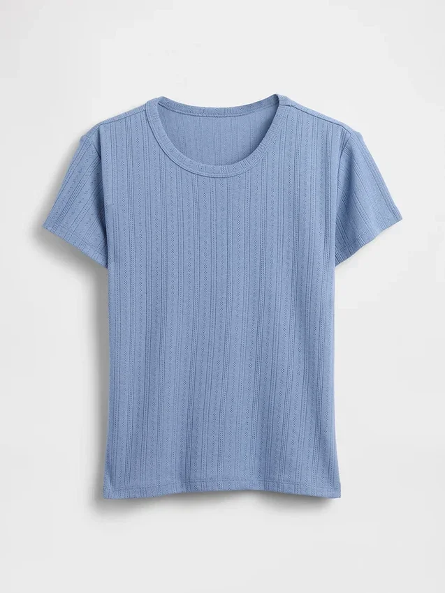 Pointelle-pyjamas-T-skjorte