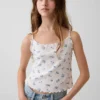 Pointelle-ribbet cami-top for barn