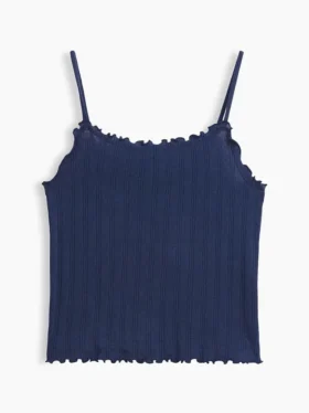 Pointelle-ribbet cami-top for barn