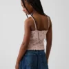 Pointelle-ribbet cami-top for barn