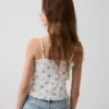 Pointelle-ribbet cami-top for barn
