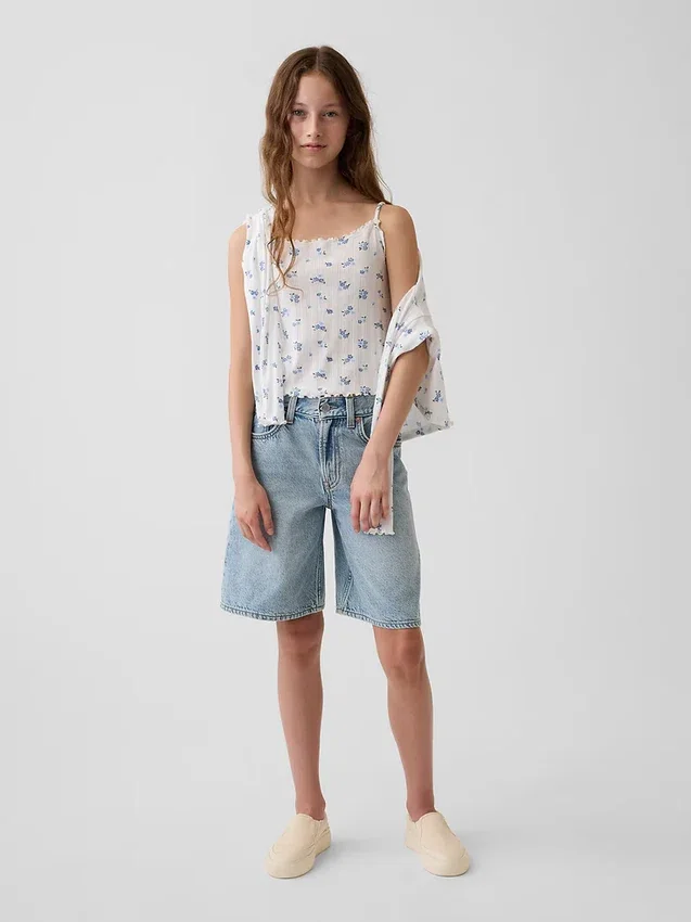 Pointelle-ribbet cami-top for barn