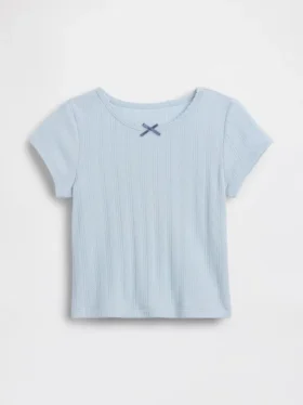 Pointelle-ribbet T-skjorte for Baby og Småbarn