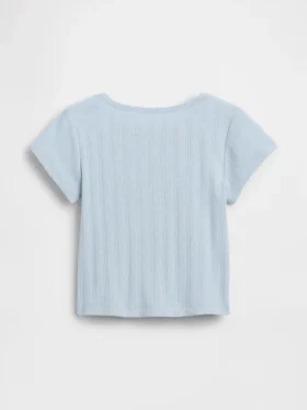 Pointelle-ribbet T-skjorte for Baby og Småbarn
