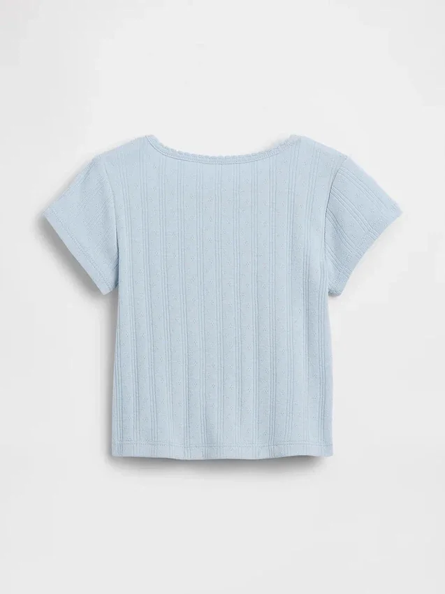 Pointelle-ribbet T-skjorte for Baby og Småbarn