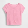 Pointelle-ribbet topp for Baby og Småbarn