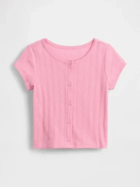 Pointelle-ribbet topp for Baby og Småbarn
