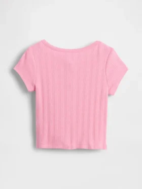 Pointelle-ribbet topp for Baby og Småbarn