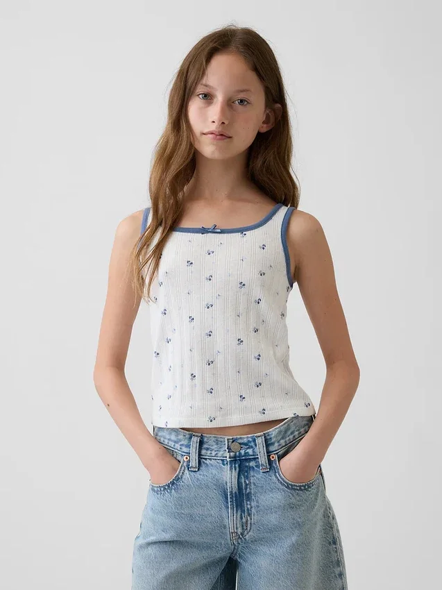 Pointelle-tanktop for barn
