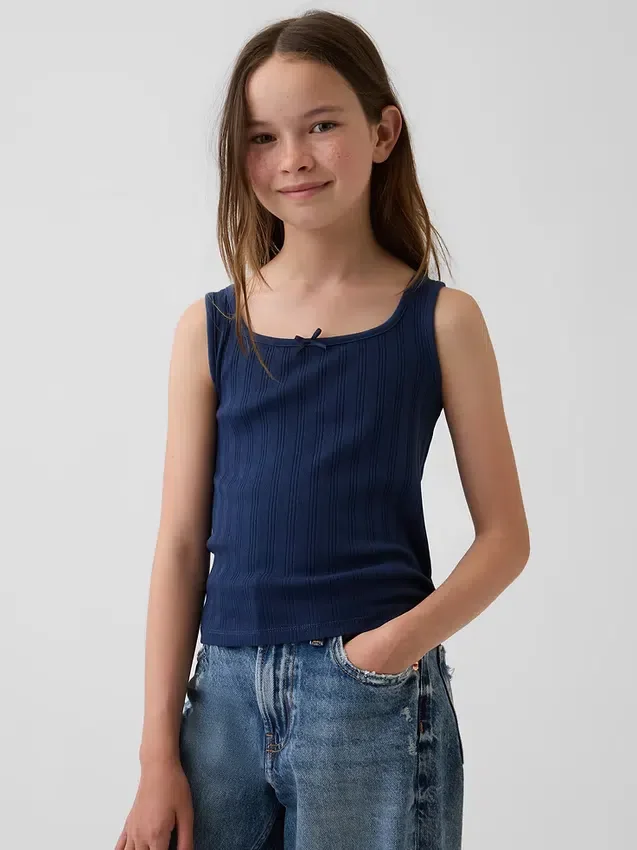 Pointelle-tanktop for barn