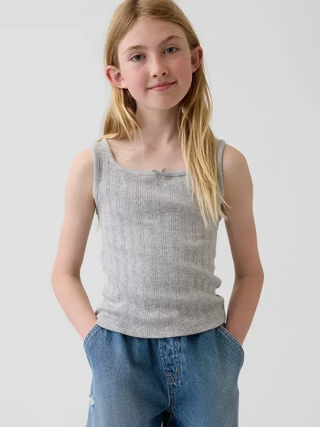 Pointelle-tanktop for barn