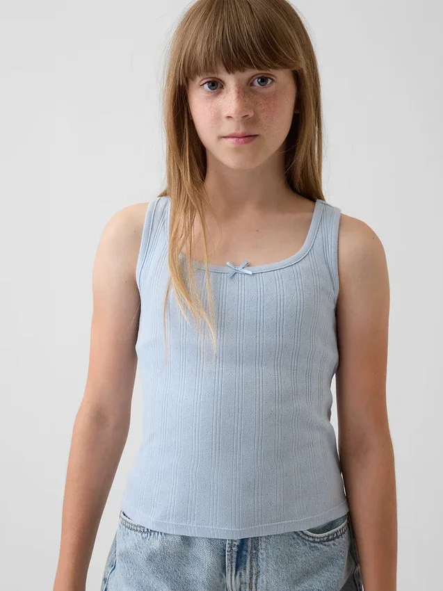 Pointelle-tanktop for barn