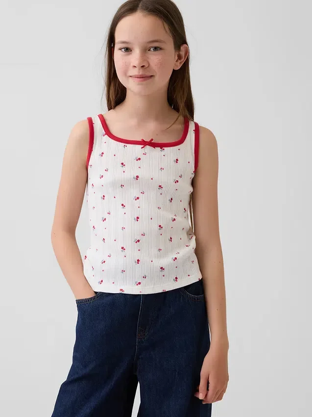 Pointelle-tanktop for barn