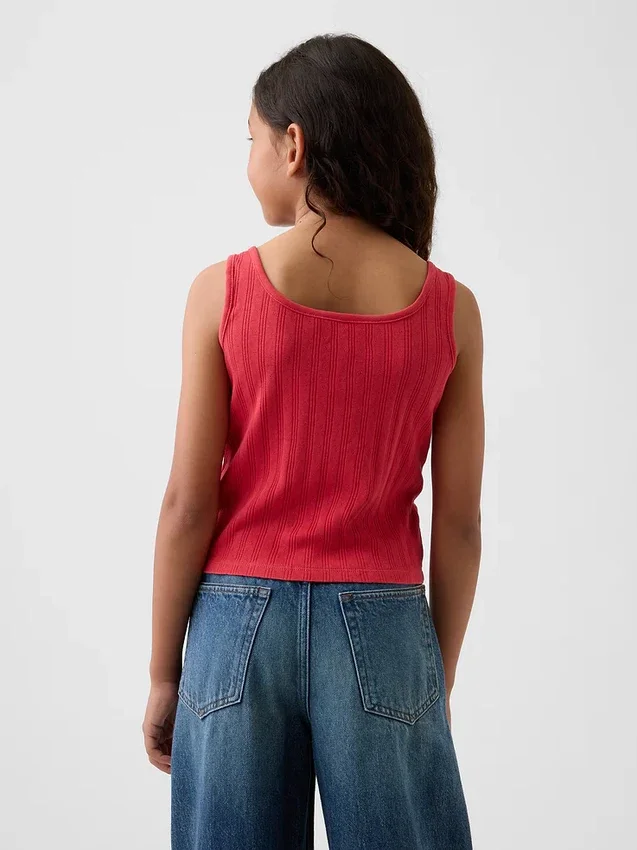 Pointelle-tanktop for barn