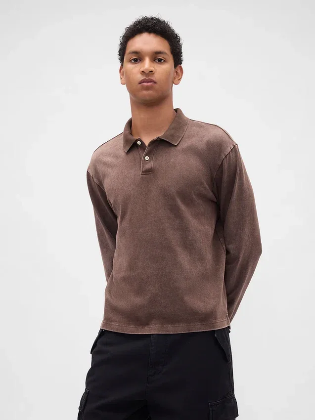 Polo-skjorte i tykk jersey