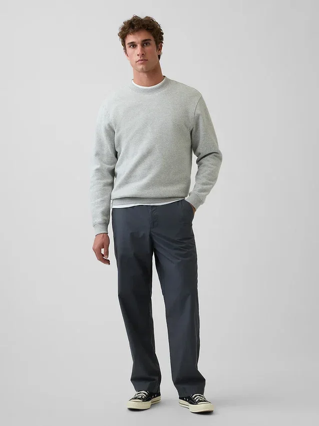Poplin-bukser i løs passform i 90-tallsstil