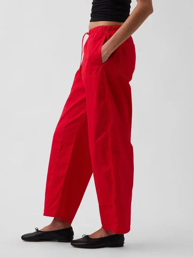 Poplin-bukser med lett dobbel knestøtte