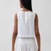 Poplin-tanktop med båthals