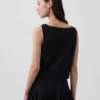 Poplin-tanktop med båthals