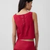 Poplin-tanktop med båthals