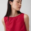 Poplin-tanktop med båthals
