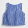 Poplin-tanktop med båthals