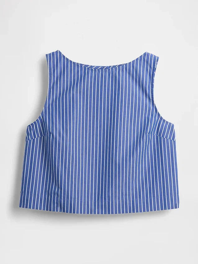 Poplin-tanktop med båthals