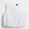 Poplin-tanktop med båthals