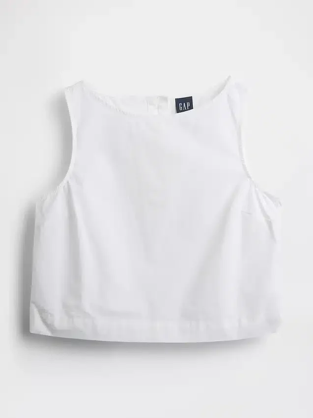 Poplin-tanktop med båthals