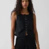 Poplin-tanktop med pintucks