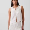 Poplin-tanktop med pintucks