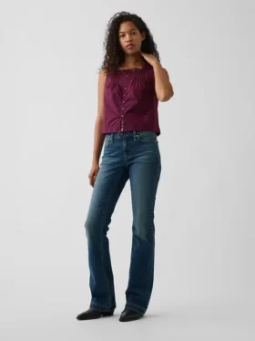 Poplin-tanktop med pintucks