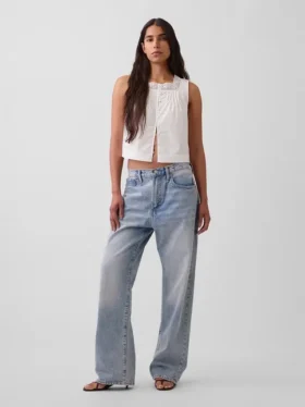 Poplin-tanktop med pintucks