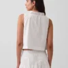 Poplin-tanktop med pintucks