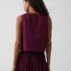 Poplin-tanktop med pintucks